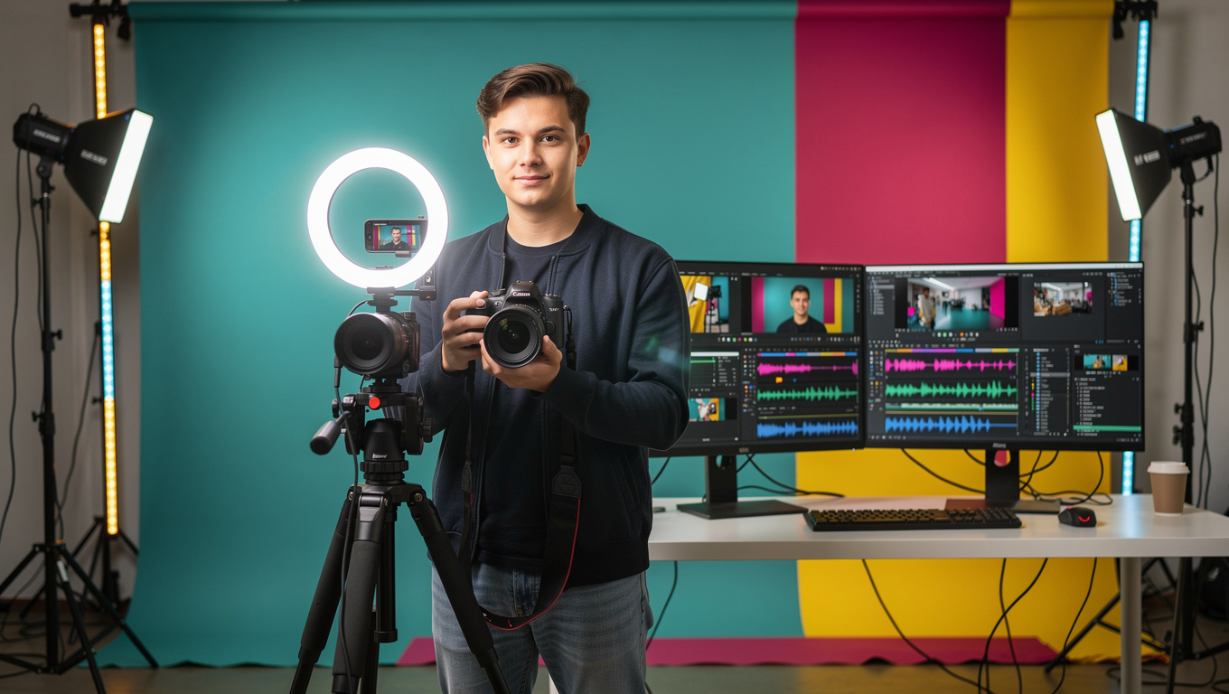 Person creating engaging social media content